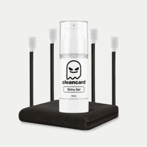 CleanCard Shine Gel bottle for Pokemon and trading card polishing, shine and surface protection